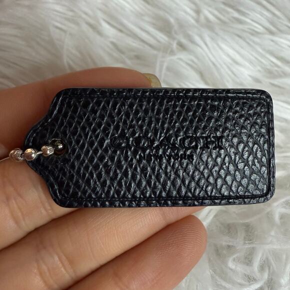 1.5" COACH Black Brown Fob Bag Charm Hang tag Hangtag - Picture 1 of 2